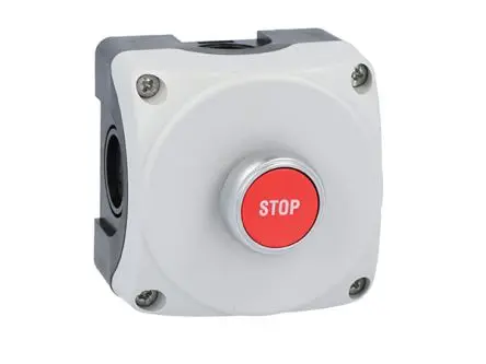 Produktfoto 1 von Lovato Bündig LPZP1A8 Steuerstation-Schalter 1 Öffner Rot Polycarbonat, IP66, IP67, IP69K Grau Stopp