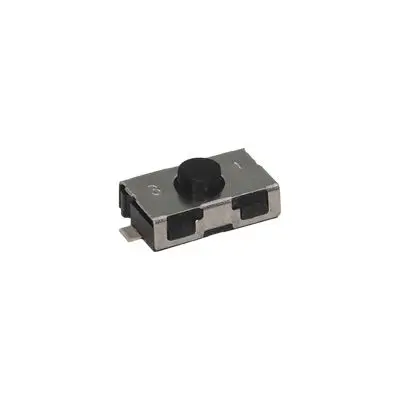 Produktfoto 1 von C & K IP50 Schiebeschalter SPST Runde Kappe, Gull-Wing-Terminal 10mA Tastend Schwarz SMD B. 3.8mm L. 6 mm