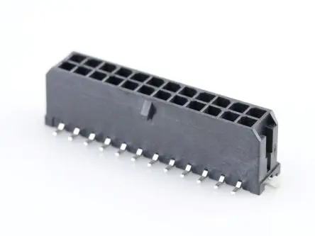 Produktfoto 1 von Molex 43045 Leiterplattenleiste Vertikal, 24-polig / 2-reihig, Raster 3 mm Raster Oberfläche, Kabel-Platine, Ummantelt