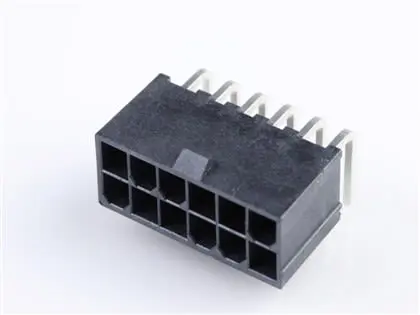 Molex 46562 Leiterplattenleiste gewinkelt, 12-polig / 2-reihig, Raster 4.2 mm Raster Durchsteckmontage, Platine-Platine,