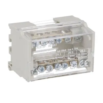 Produktfoto 1 von Lovato Verteilerblock 7-polig / 500V 100A, Polyamid Hellgrau, IP20
