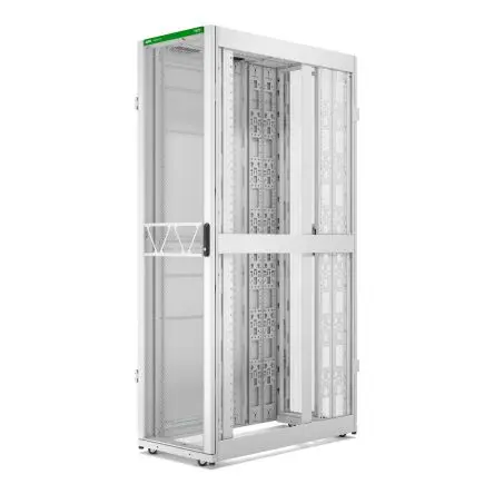 Produktfoto 1 von APC Serie NetShelter SX Gehäuse, 48 U, Stahl, Ges H. 2258 mm, Weiß 1200 mm, 146.2 kg, 4-beinig 600 mm
