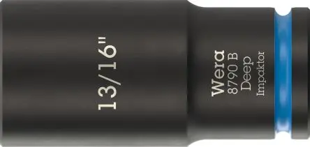Wera 3/8 in, 13/16 in Sechskant Schlag-Steckschlüssel lang, 63mm