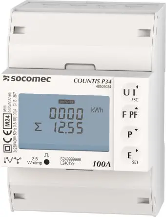 Produktfoto 1 von Socomec Countis P34 Energiemessgerät LCD Elektronik / 3-phasig Impulsausgang