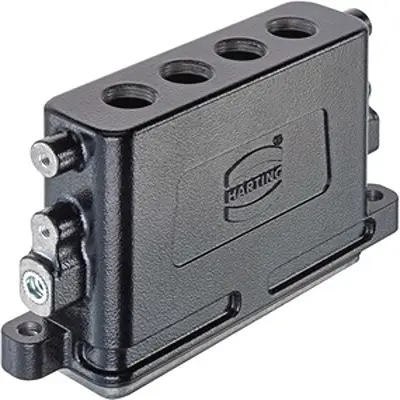 Produktfoto 1 von HARTING Han HPR Slim Oberflächenmontiertes Gehäuse Schraubbefestigung, SMD 22 Haube für obere Kabeleinführung, IP66,