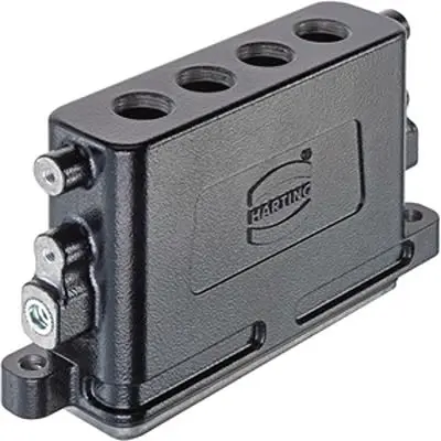 Produktfoto 1 von HARTING Han HPR Slim Oberflächenmontiertes Gehäuse Schraubbefestigung, Oberfläche 22 Haube für obere Kabeleinführung,