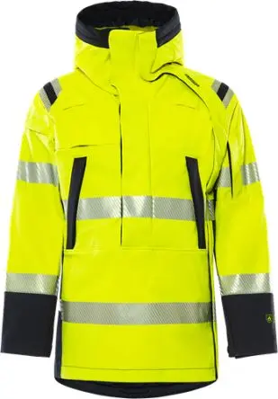 Produktfoto 1 von Fristads 300561 Herren Warn-Softshelljacke, 1 % antistatische Fasern Marine, Gelb, Größe 3XL