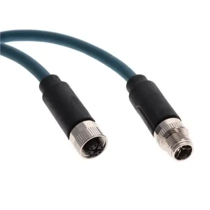 Produktfoto 1 von Bulgin M12 Series, 8-polig Rundsteckverbinder, Buchse Buchse 8 / Stecker Stecker, Länge 5 m