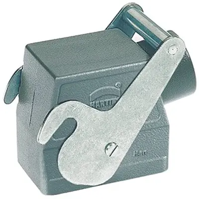 Produktfoto 1 von HARTING Han A Haube Feststellbar 1, Kabel 32A Haube für seitliche Kabeleinführung, IP65