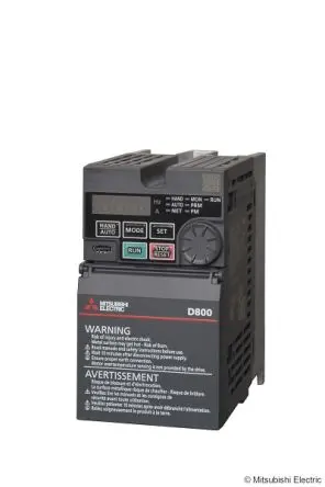 Produktfoto 1 von Mitsubishi Electric FR-D800 3-Phasen Frequenzumrichter 0.4 kW 240V 1.2 A 590Hz