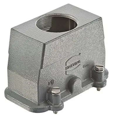 Produktfoto 1 von HARTING Han HP Haube Schraubbefestigung, Kabel 16B Haube für obere Kabeleinführung, IP66, IP68, IP69, IPx9K