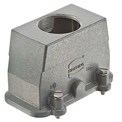 Produktfoto 1 von HARTING Han HP Haube Schraubbefestigung, Kabel 16B Haube für obere Kabeleinführung, IP66, IP68, IP69, IPx9K