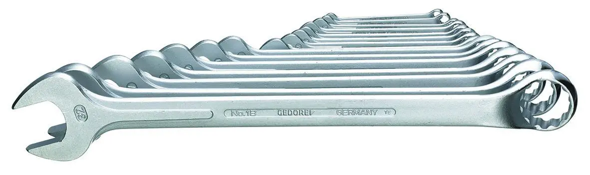 Produktfoto 1 von Gedore Kombinationsschraubenschlüsselsatz Schraubenschlüsselsatz 31Crv3, 8-teilig 6, 7, 8, 9, 10, 11, 12, 13, 17, 19,