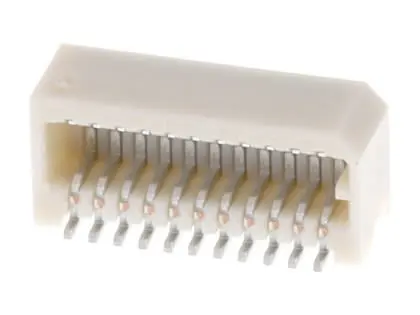 Produktfoto 1 von Molex 0.8 and Above Leiterplattensteckverbinder gewinkelt, 22-polig / 2-reihig, Raster 0.8 mm Raster Oberfläche,