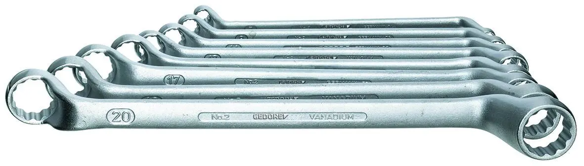 Produktfoto 1 von Gedore Ringschlüssel Ringschlüsselsatz 31Crv3, 10-teilig 6x7, 8x9, 10x11, 12x13, 14x15, 16x17, 18x19, 20x22, 24x27,