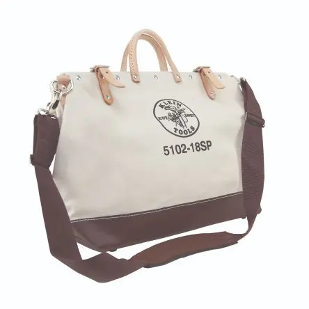 Produktfoto 1 von Klein Tools Leinen Werkzeugtasche mit Schnalle, 6Zoll x 18 Zoll x 14 Zoll Schultergurt