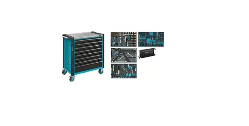 Produktfoto 1 von HAZET Stahl Werkzeugwagen, Typ Werkzeugwagen 8 Schubladen mit Rädern, 1020 mm x 518 mm x 959 mm