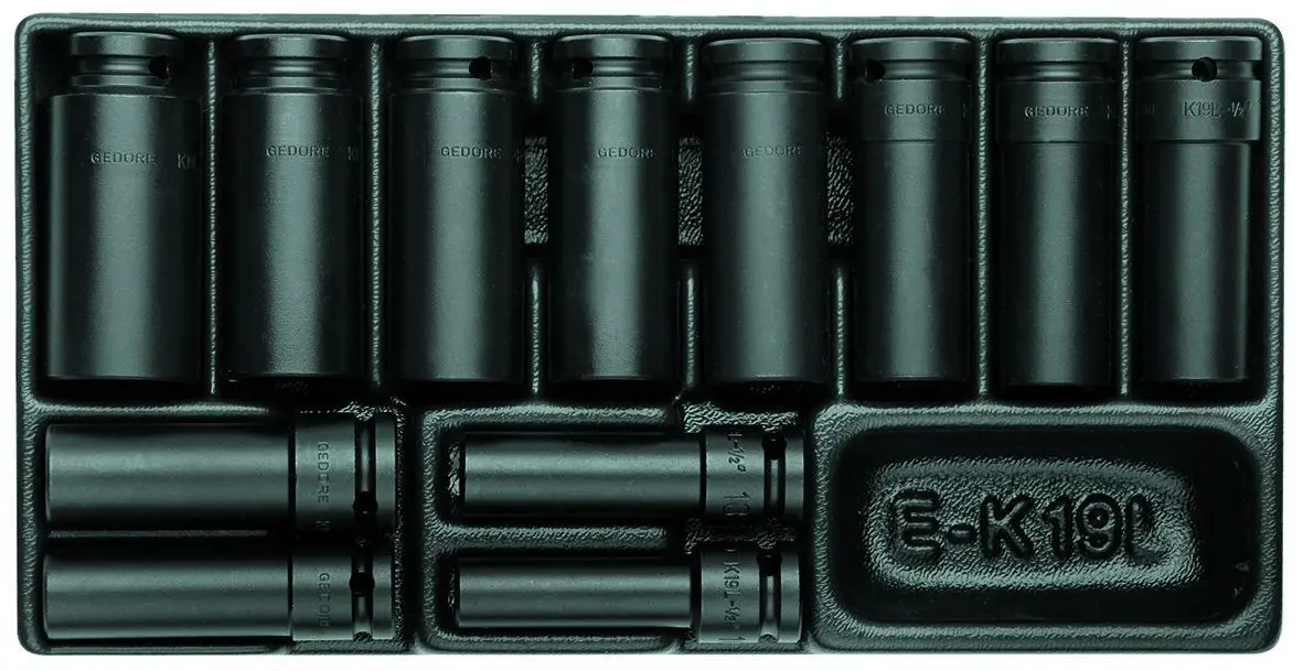 Produktfoto 1 von Gedore 1/2 in Standard-Steckschlüssel ABS-Kunststoff 1/2 in 12-teilig