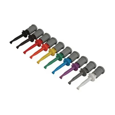 Produktfoto 1 von CALTEST Minitestklemme, Schwarz, Blau, Braun, Grau, Orange, Rot, Violett, Weiß, Gelb 6A 2 mm, 30V ac
