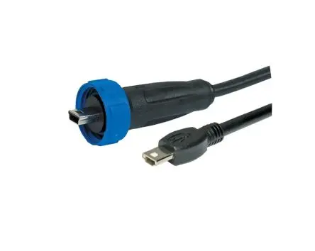 Produktfoto 1 von Bulgin Stecker 400 Series USB Kabel, Mini-USB Typ A Stecker / USB-Typ B, 4.5 m USB 2.0 Schwarz