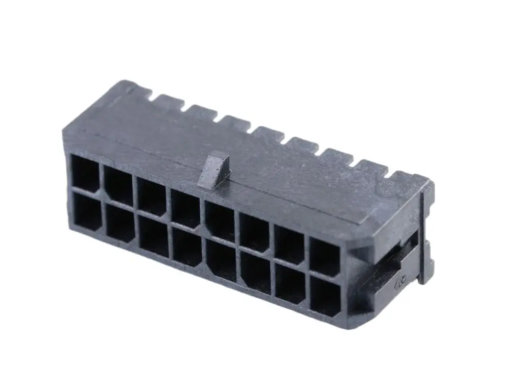Produktfoto 1 von Molex 43045 Leiterplattenleiste gewinkelt, 16-polig / 2-reihig, Raster 3 mm SMD, Kabel-Platine, Ummantelt