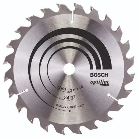 Produktfoto 1 von Bosch 24 Hartmetall Holz Kreissägeblatt, Ø 184 mm 1