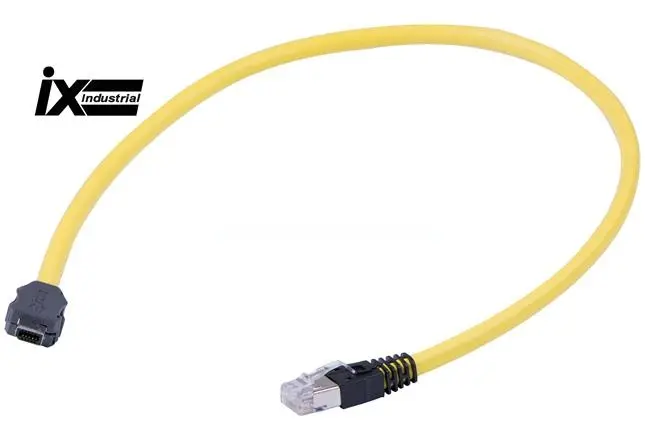 Produktfoto 1 von HARTING ix Industrial Cat6A-Ethernet-Kabelkonfiguration, 0.40 m, Gelb, A IX Industrie Stecker, B RJ45 Stecker