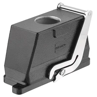 Produktfoto 1 von HARTING Han HPR Haube Feststellbar 1, Kabel 24B Haube für obere Kabeleinführung, IP65, IP68, IP69, IPx9K