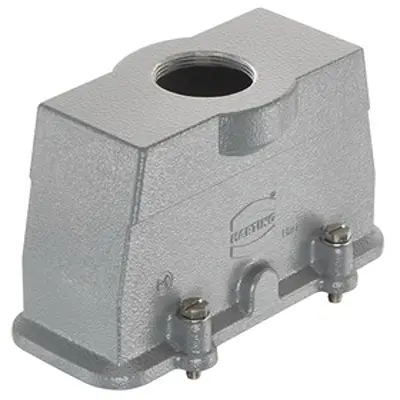 Produktfoto 1 von HARTING Han HP Haube Schraubbefestigung, Kabel 24B Haube für obere Kabeleinführung, IP66, IP68, IP69, IPx9K