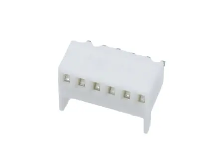 Produktfoto 1 von Molex 4455 Leiterplattenleiste Vertikal, 6-polig / 1-reihig, Raster 2.54 mm Raster Oberfläche, Kabel-Platine, Ummantelt