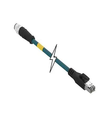 Produktfoto 1 von Molex 120108, 4-polig Kabel assembliert, M12 Micro Change Stecker 4 / RJ45 Stecker, Länge 15 m