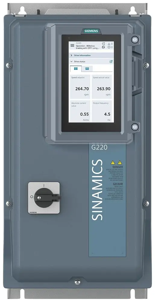 Produktfoto 1 von Siemens G220 3-Phasen Wechselstrommotorantrieb 7.5 kW 415 V 29 A 550Hz