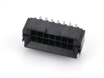 Produktfoto 1 von Molex 43810 Leiterplattenleiste gewinkelt, 14-polig / 2-reihig, Raster 4.2 mm Raster Oberfläche, Kabel-Platine,