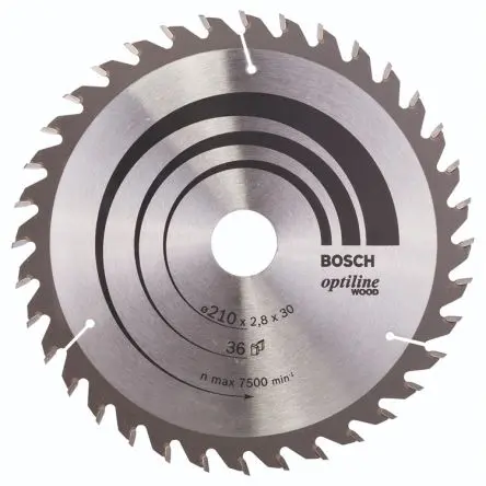 Produktfoto 1 von Bosch 36 Hartmetall Holz Kreissägeblatt, Ø 210 mm 1