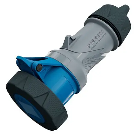 Produktfoto 1 von MENNEKES PowerTOP Xtra G Netzstecker Anthrazit, Schwarz, Rot, Fehgrau 3P, 230V, Kabel 180° IP67, IP69 16A