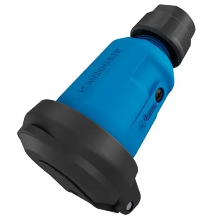 Produktfoto 1 von MENNEKES SCHUKO Anschluss Schwarz, Blau 2P+PE, 230V, Kabel Gerade IP54 16A