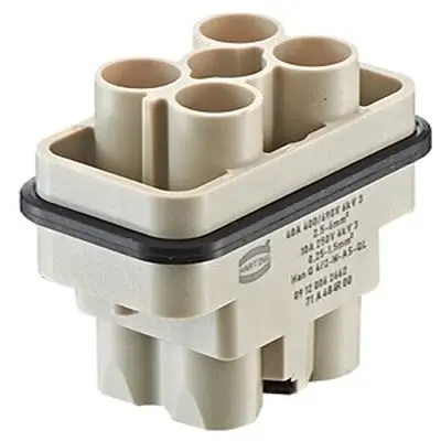 Produktfoto 1 von HARTING Han Q Stifteinsatz Stecker, 6-polig 40A, Panel, Stifteinsatz