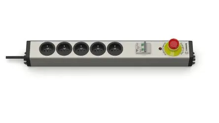 Produktfoto 1 von Ehmann Typ E Mehrfachsteckdose Überspannungsschutz, 5-fach 16A, 4.2m Kabel, 230V Abgesichert