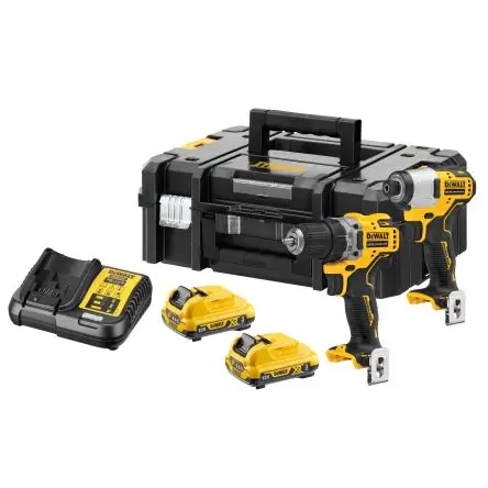 Produktfoto 1 von DeWALT Schnurlos 12V Elektrowerkzeugsatz, Schraubenzieher, Bohrer 2-teilig Bürstenlos 3 Ah Schnurlos
