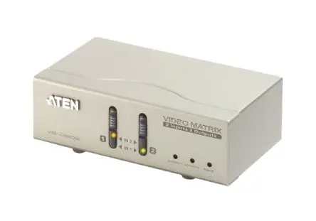 Produktfoto 1 von Stereo-Buchse Aten Videosplitter und -umschalter HDB 15 4-Port Schalter, 1920 x 1200 2 Videoeingänge 2 Videoausgänge