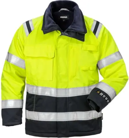 Produktfoto 1 von Fristads 129548 Damen Warn-Winterjacke, 18 % Polyamid, 2 % antistatische Faser, 35 % Baumwolle, 45 % Modacryl Marine,