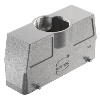 Produktfoto 1 von HARTING Han B Haube Doppelter Hebel 2, Kabel L32B Haube für obere Kabeleinführung, IP65