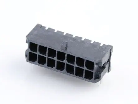 Produktfoto 1 von Molex 43045 Leiterplattenleiste gewinkelt, 14-polig / 2-reihig, Raster 3 mm Raster Oberfläche, Kabel-Platine, Ummantelt