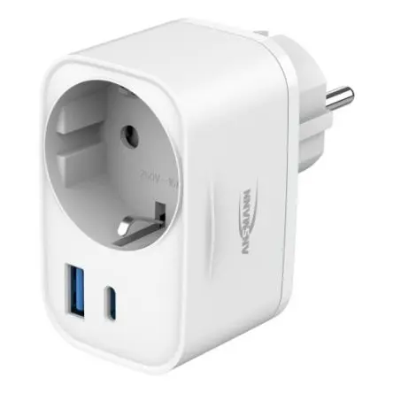 Produktfoto 1 von Ansmann 1001 Steckdose USB 1-fach Innen Weiß / 16A