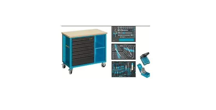 Produktfoto 1 von HAZET Werkbank, Typ Werkbank 7 Schubladen mit Rädern, 1040 mm x 520 mm x 934 mm