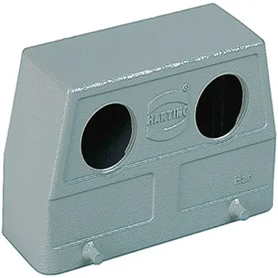 Produktfoto 1 von HARTING Han B Haube Doppelter Hebel 2, Kabel 24B Haube, IP65, IP66, IP40