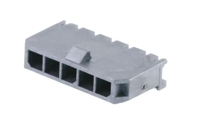 Produktfoto 1 von Molex 43650 Leiterplattenleiste gewinkelt, 5-polig / 1-reihig, Raster 3 mm SMD, Kabel-Platine, Ummantelt