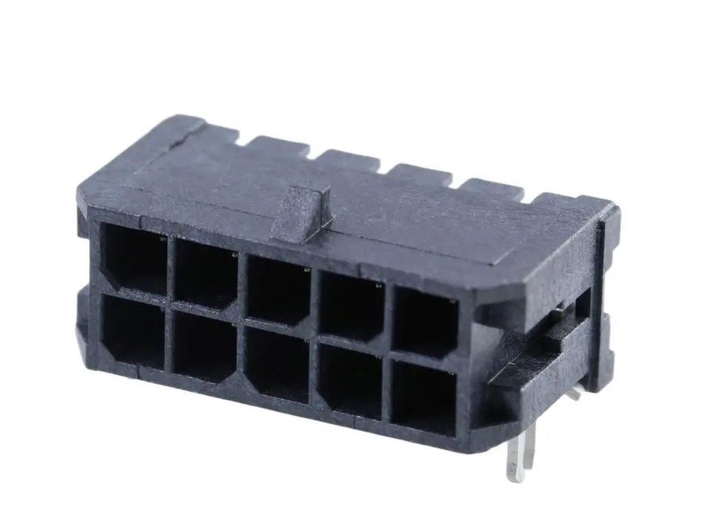 Produktfoto 1 von Molex 43045 Leiterplattenleiste gewinkelt, 10-polig / 2-reihig, Raster 3 mm SMD, Kabel-Platine, Ummantelt