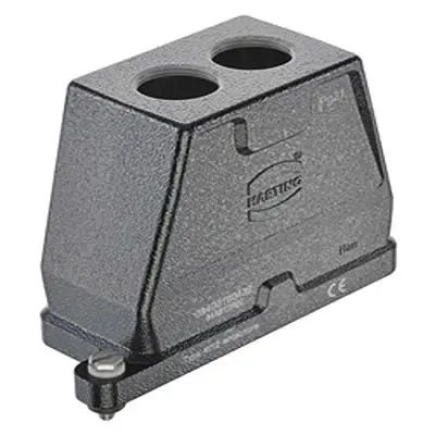 Produktfoto 1 von HARTING Han HPR Haube Schraubbefestigung, Kabel 16B Haube für obere Kabeleinführung, IP65, IP68, IP69, IPx9K