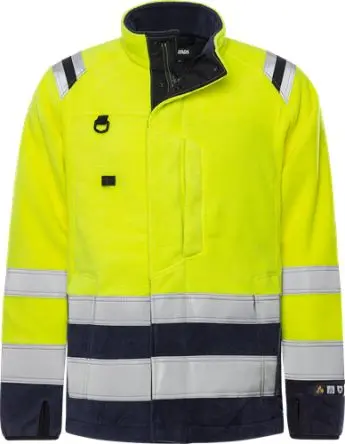 Produktfoto 1 von Fristads 122233 Unisex Warn-Fleecejacke, 2 % antistatische Faser Marine, Gelb, Größe S
